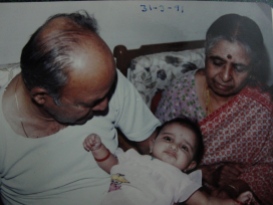 Tatha and paati with a baby me