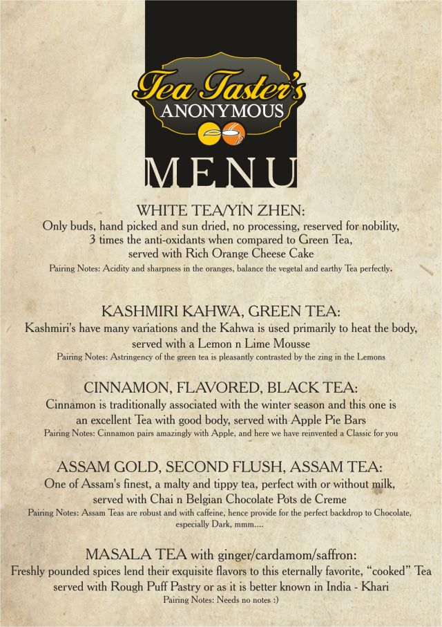 Nov 2014 A5  Tea tasting menu for web